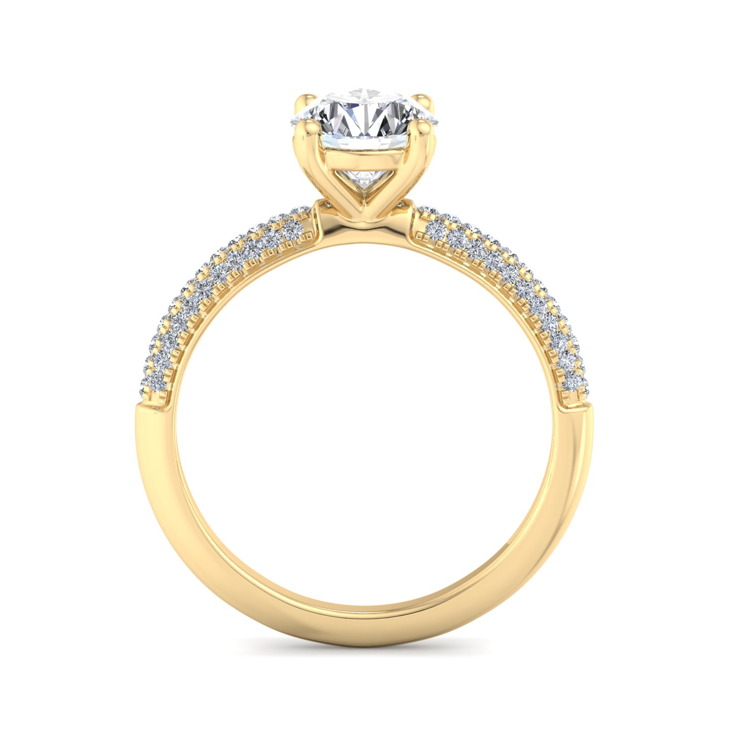 Imani Triple Pave Engagement ring